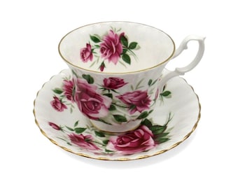 Royal Albert Pink Rose Tea Cup and Saucer Vintage-US Duties Prepaid