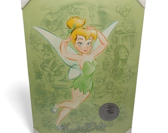 DISNEY TINKERBELL Fairy Wall Art with Peter Pan Characters Background Canvas 23"