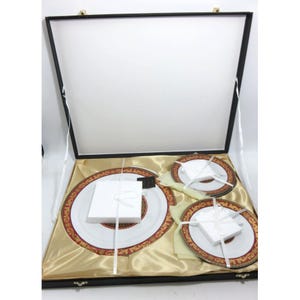 Casa Elite Juno Porcelain Dinnerware Set in Gift Box Vintage-US Duties Prepaid