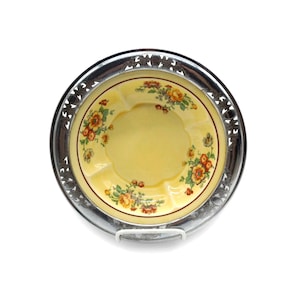 Farberware Golden Maize Floral Bowl Metal Rim USA Vintage 9.8"