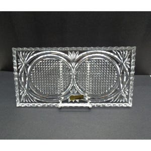 Vassoio rettangolare in cristallo al piombo stile boemo Victoria, stile vintage ceco, 31,75 cm - Dazi doganali USA prepagati