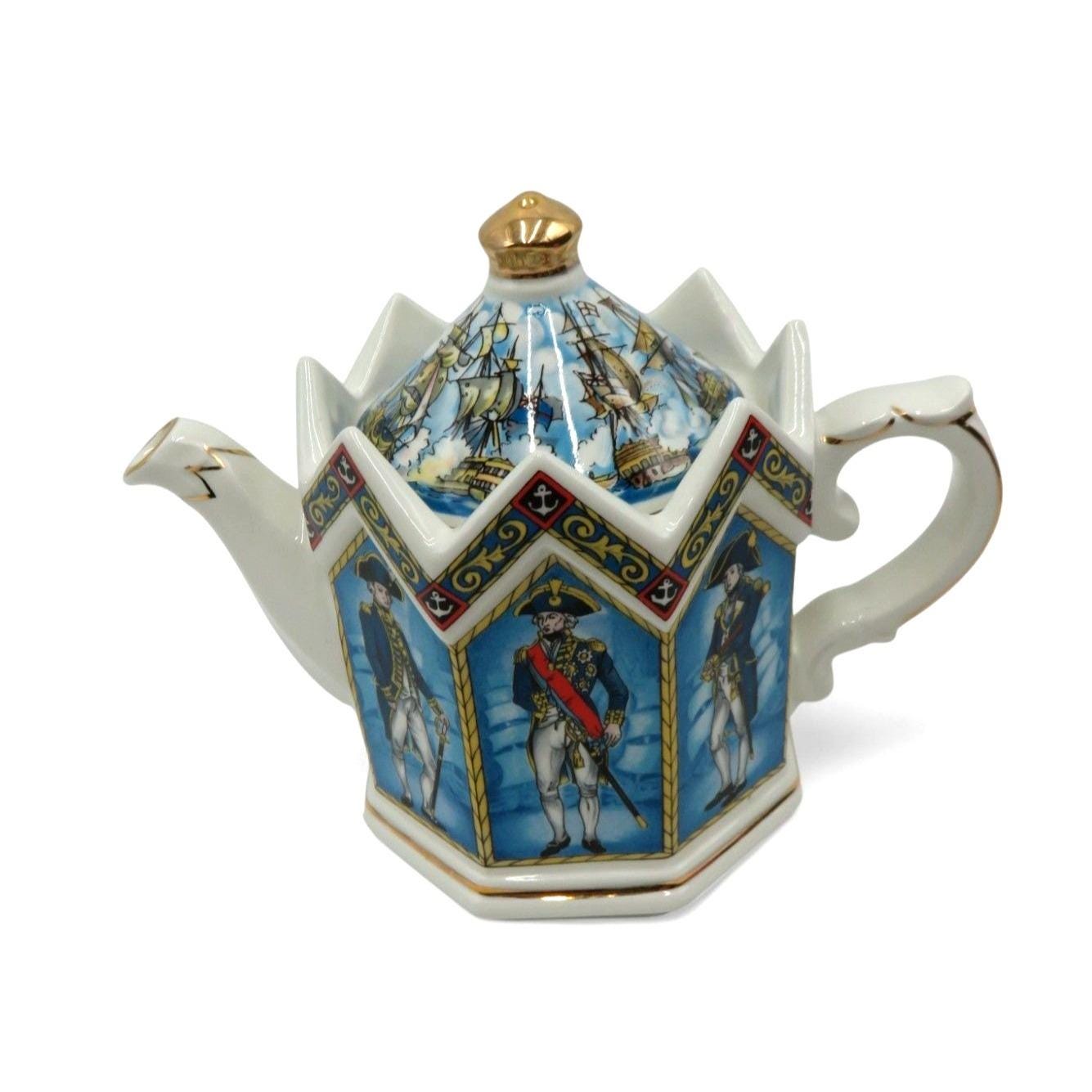 Vintage Sadler Vice Admiral Lord Nelson Teapot Naval Ships Boxed 7