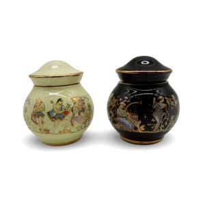 Vintage Solid Perfume Jars Greece Ceramic Pair T Opium Greek Mythology