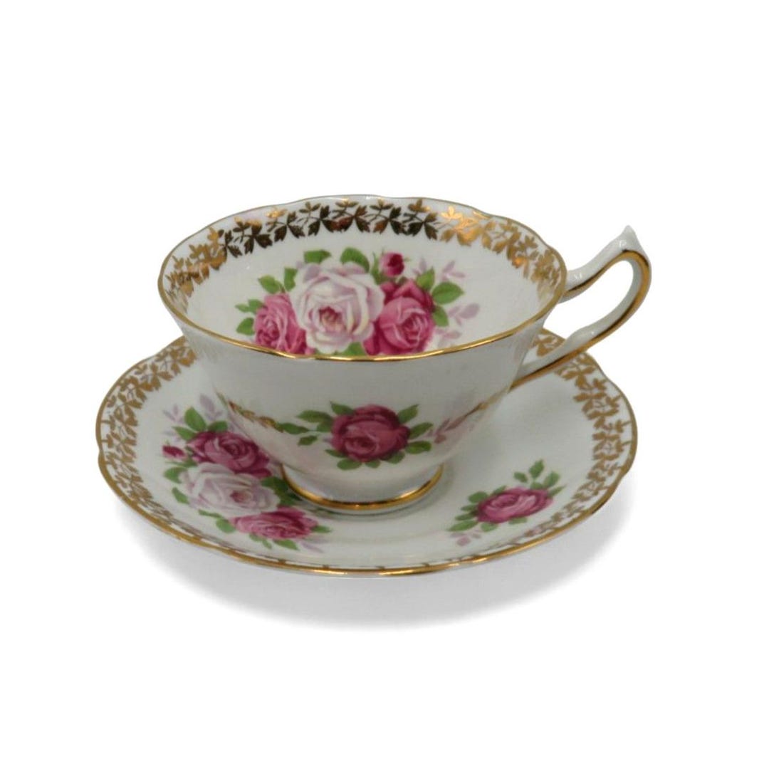COLLINGWOODS Tea Cup and Saucer Set With Pink ROSE Floral Design ...