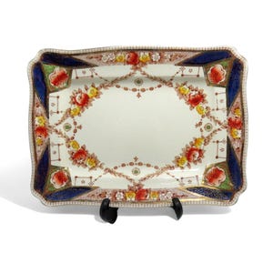 A J Wilkinson Staffordshire Imari Platter Floral Vintage 13"-US Duties Prepaid