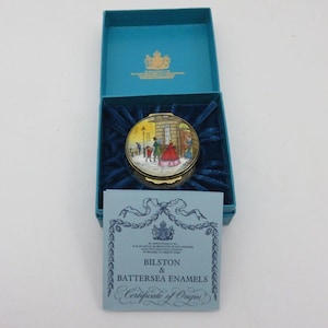 Weihnachten 1978 Emaille Trinket Box Halcyon Days Bilston und Battersea England