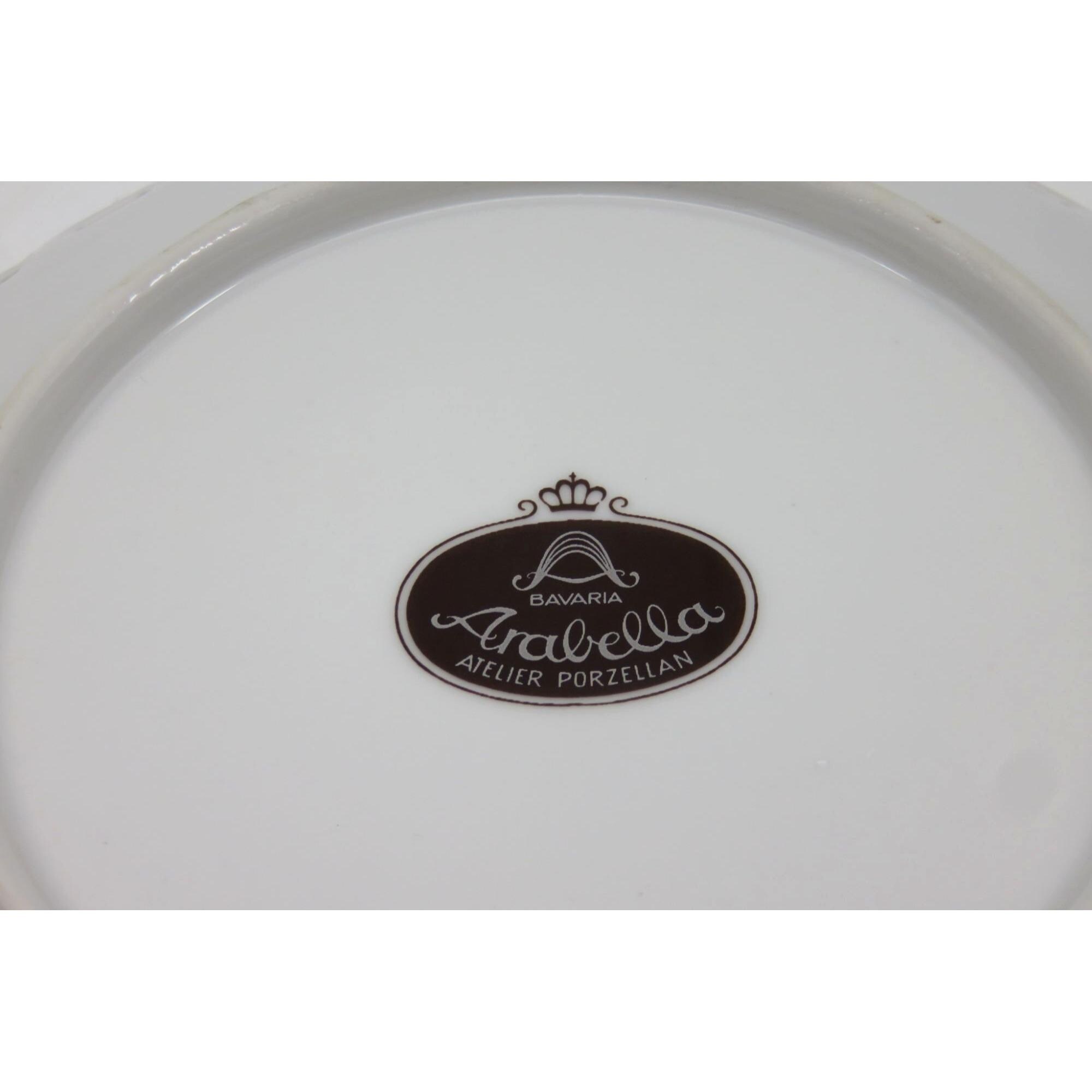 Bavaria Arabella バラの花柄 陶磁器皿 2枚セット Bavaria Arabella Atelier Porzellan Floral Reticulated Bowl Vintage