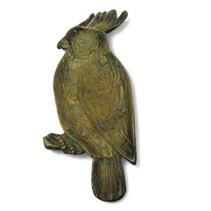 Metal BRASS Cockatoo PARROT Parakeet Bird Dish Trinket Vintage