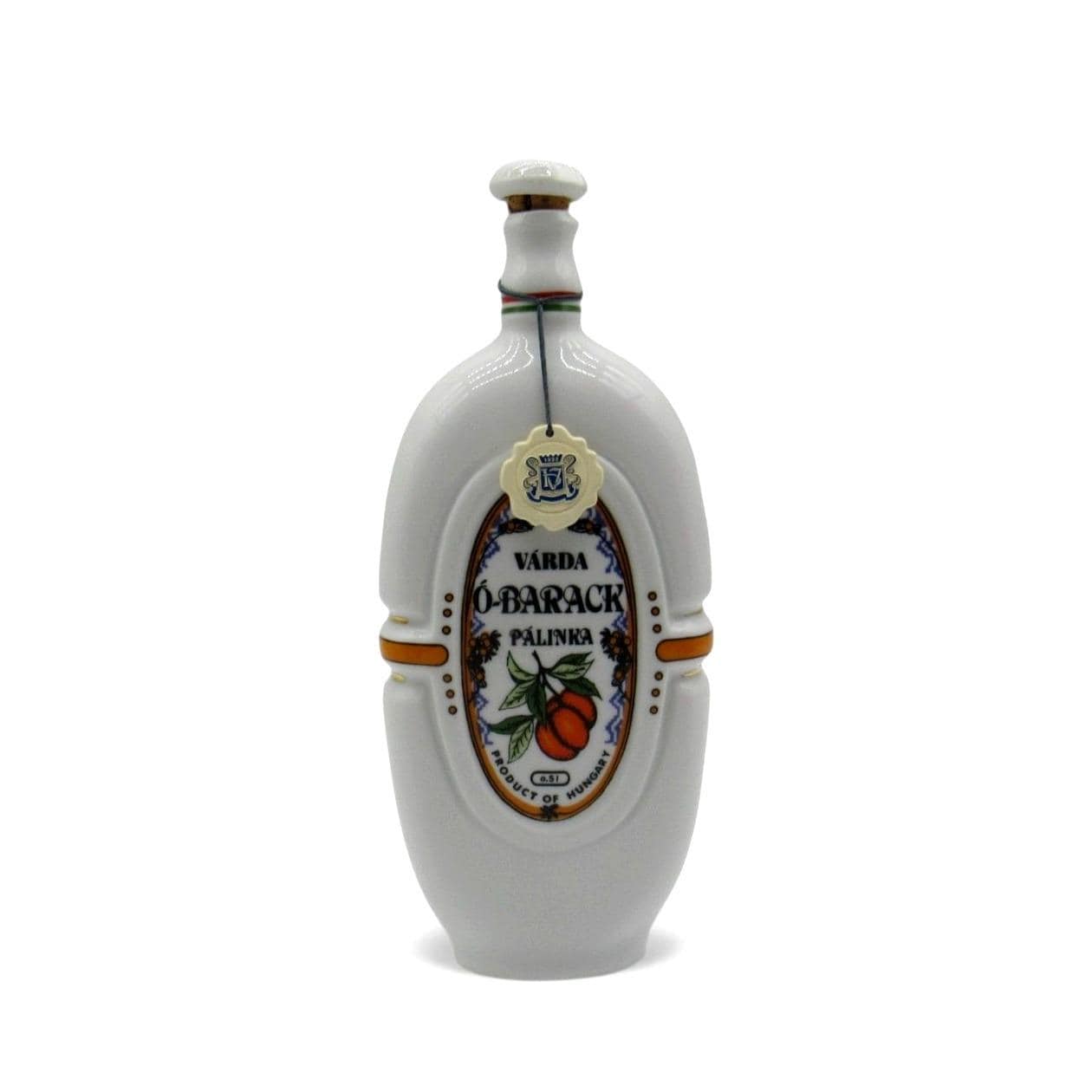 VÁRDA Ó-BARACK Palinka Porcelain Bottle 0.5L Hungary 1922 Design