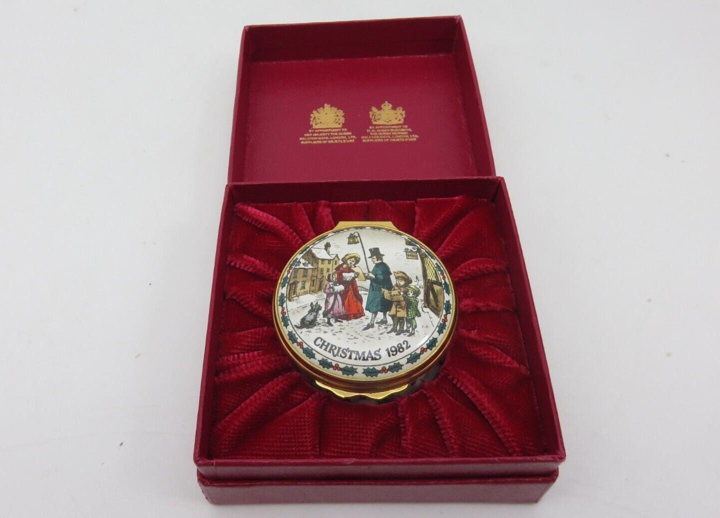 未使用 HALCYON DAYS ENAMELS 1983 インテリア Halcyon Days Enamels Trinket Box 1983 Christmas | eBay