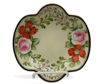 NORITAKE Floral Poppy Hand-Painted Porcelain Dish Made In Japan, Vintage-US Duties Prepaid