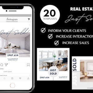 20 Just Sold,Real Estate Templates,Real Estate Social Media,Realtor Templates,Real Estate Templates Canva,Real Estate Marketing,Instagram
