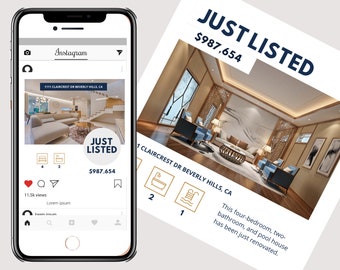 20 Just Listed,Real Estate Templates,Real Estate Social Media,Realtor Templates,Real Estate Templates Canva,Real Estate Marketing,Instagram