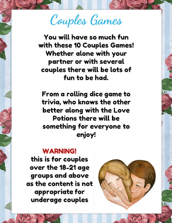 Two Hearts One Mind Couple Games Printable Couple Games 