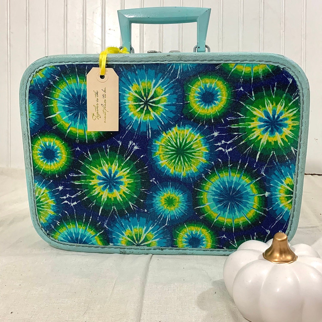 Tiedye Refreshed Vintage Small Suitcase in Robins Egg Blue Etsy