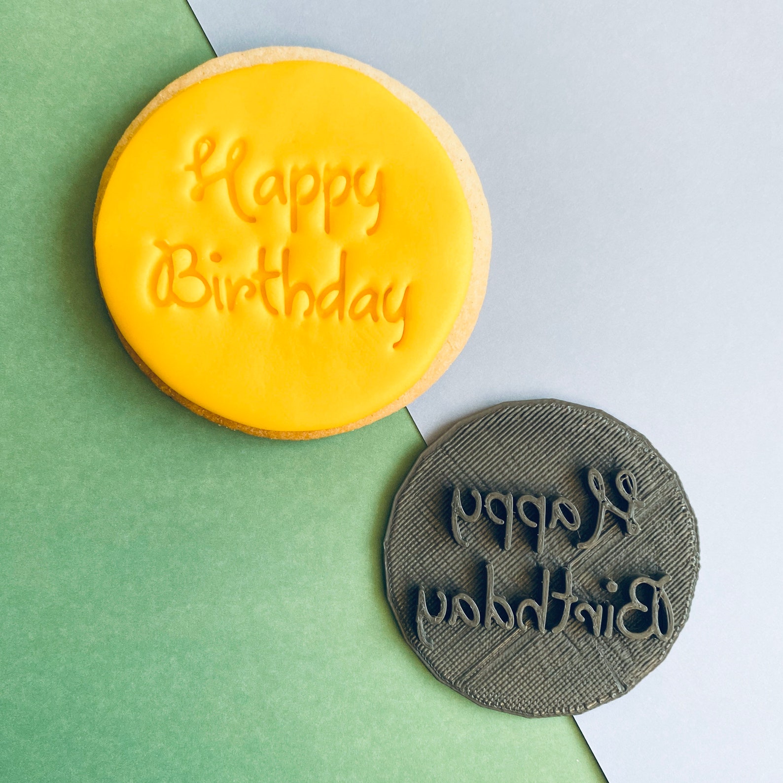 Happy Birthday 2 Fondant Icing Embosser Stamp for Cookies Etsy