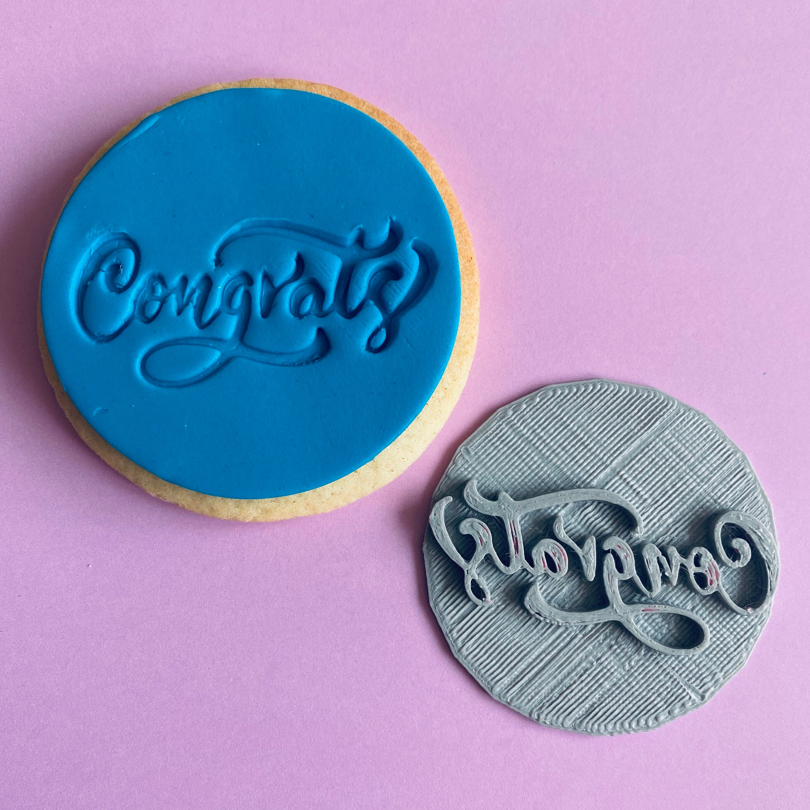 Congrats Congratulations Celebration Fondant Icing Embosser Etsy