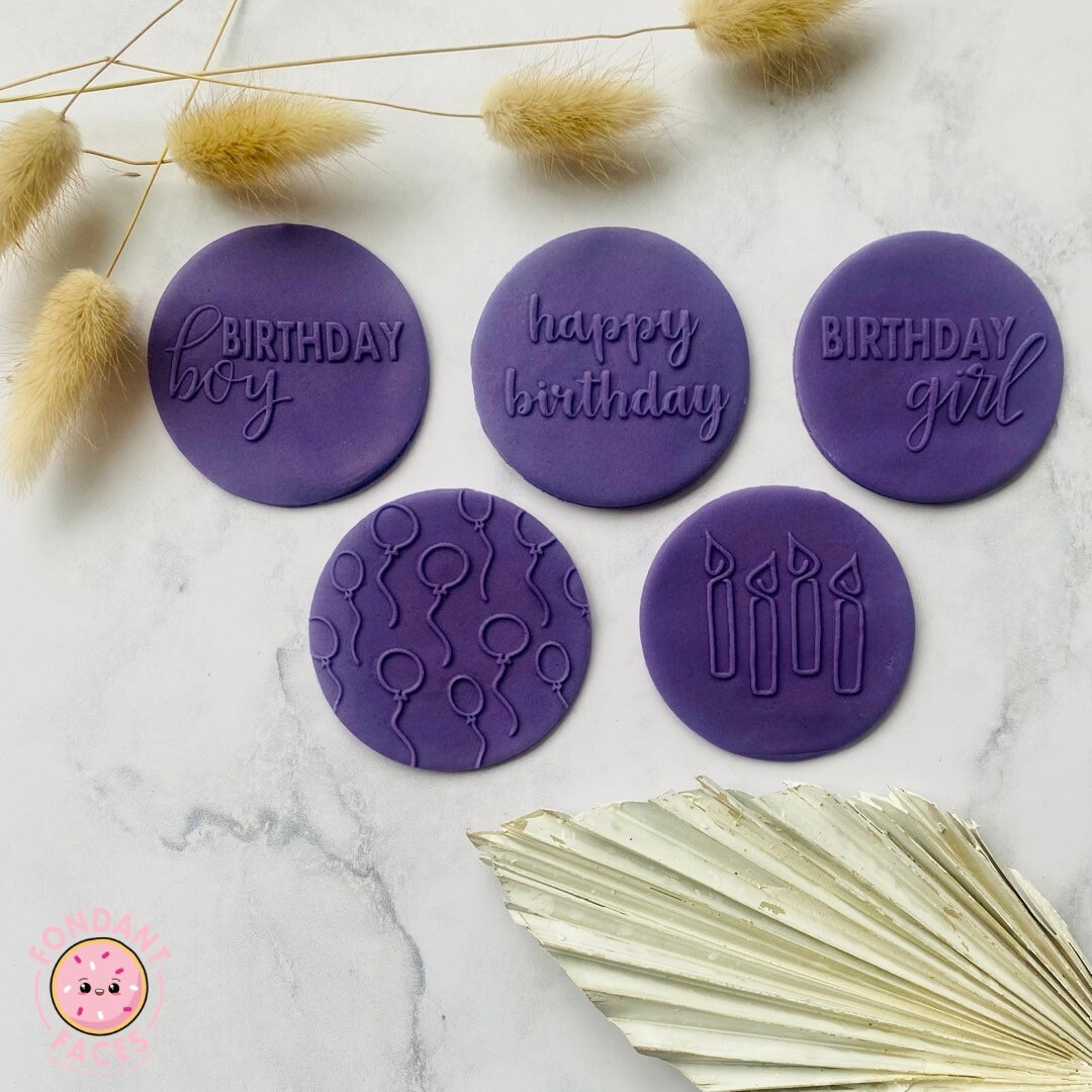 Birthday Balloons Fondant Icing Outbosser Embosser Stamp for Etsy