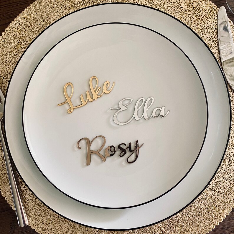 Acrylic & Wood Name Place Table Setting Laser Cut Etsy