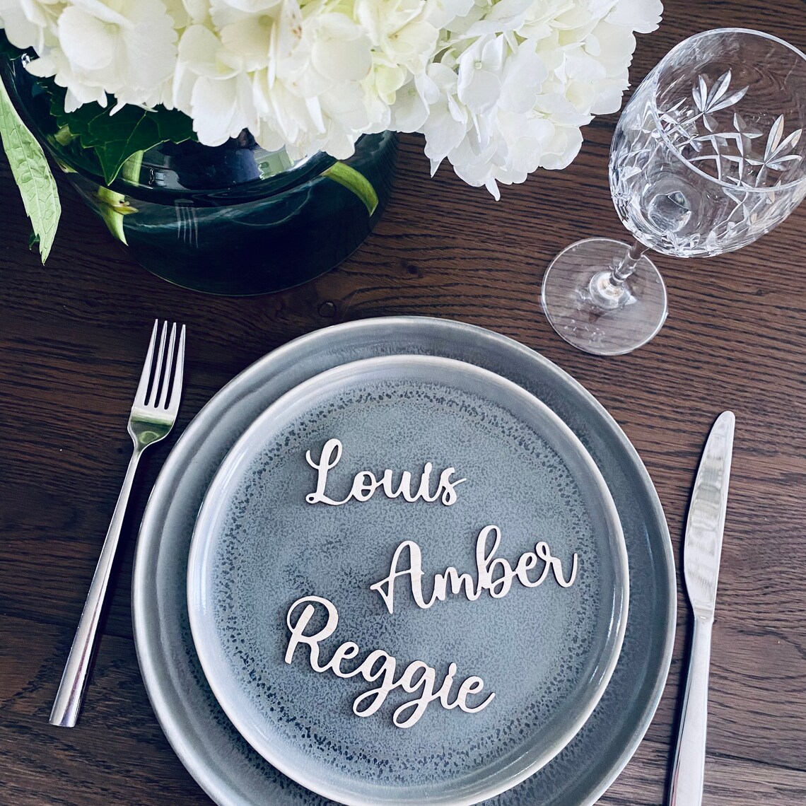 Acrylic & Wood Name Place Table Setting Laser Cut Etsy