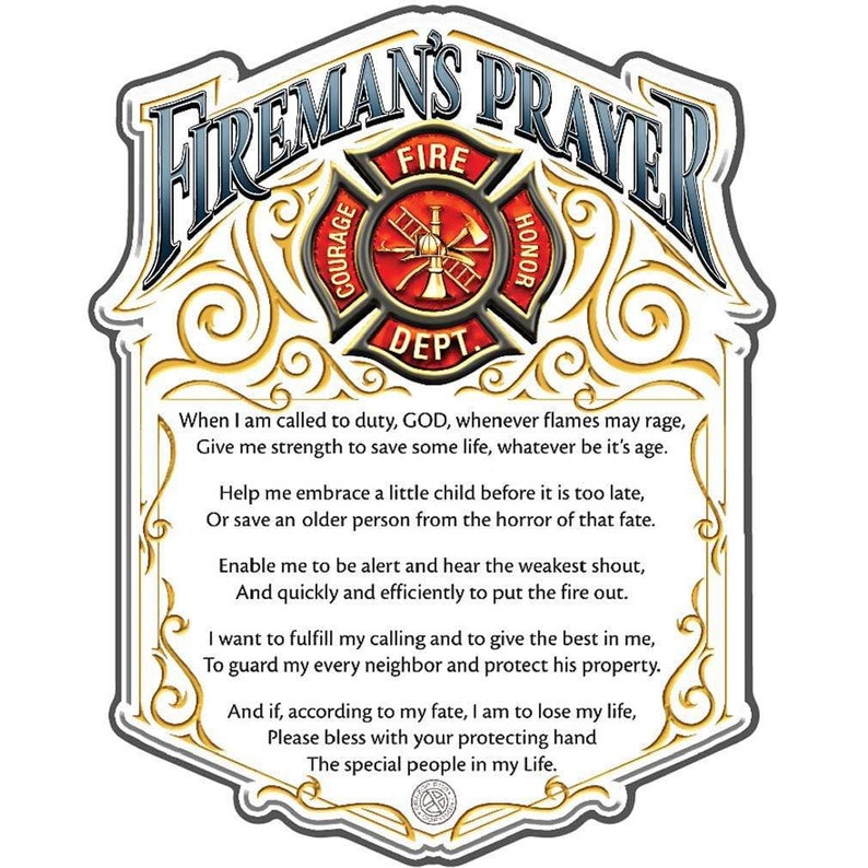 Fireman's Prayer Premium Reflective Decal image 0