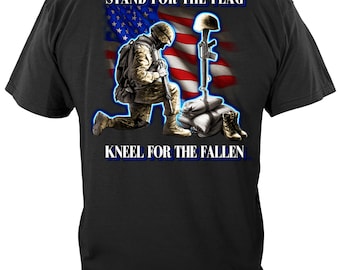 I Stand for the Flag kneel for the fallen T-Shirt Sweatshirt Hoodie MM2323