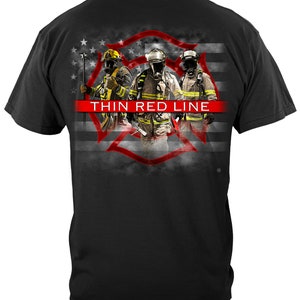 Firefighter American Flag Thin Red Line T-Shirt Sweatshirt Hoodie FF2353
