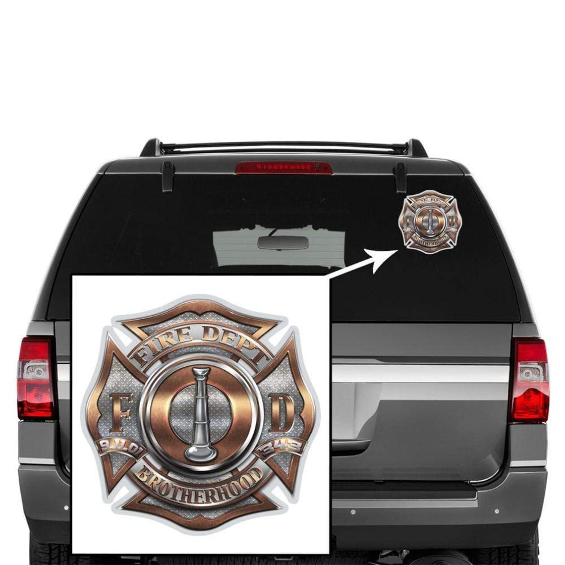 Fireman Rank 1 Bugle Lieutenant Shaped Sticker Fire Fighter