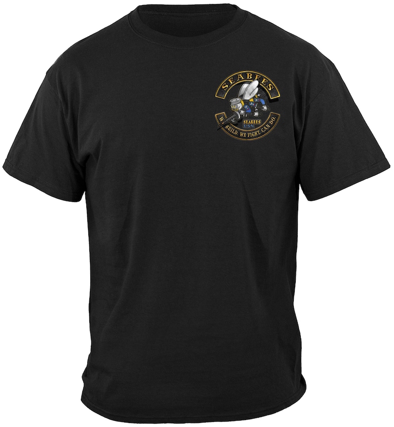 Navy Seabees Biker T-Shirt: Military Motorcycle Club Tee image 2