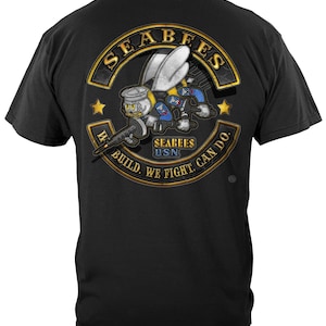 Navy Seabees Biker T-Shirt: Military Motorcycle Club Tee image 1