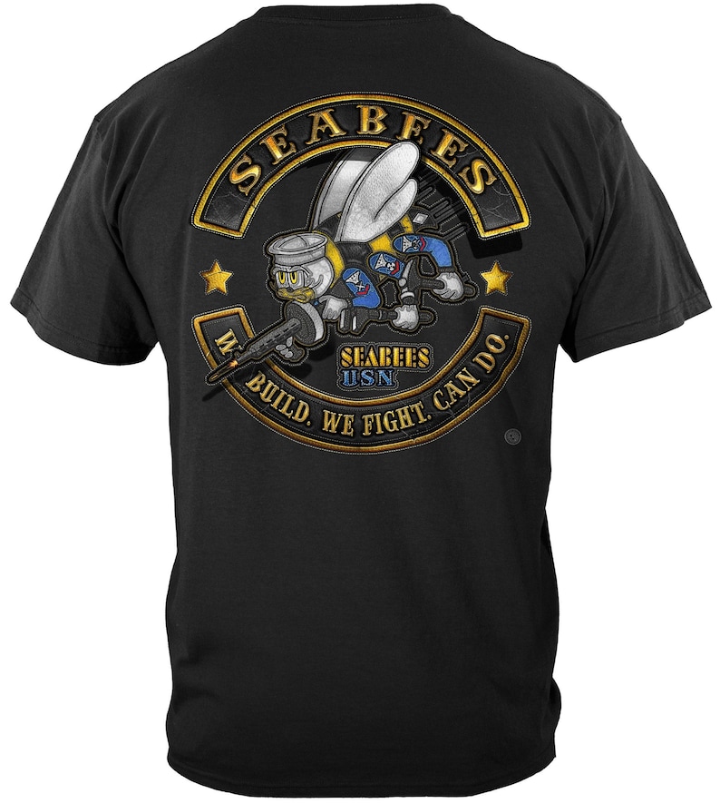 Navy Seabees Biker T-Shirt: Military Motorcycle Club Tee image 1