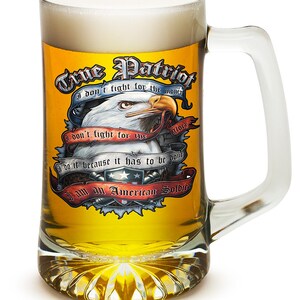 True Patriot US Flag 25oz Tankard Glass Set