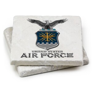 Usaf Coasters Air Force USAF Missile Ivory Tumbled Marble 4IN X 4IN Coasters Gift Set ...