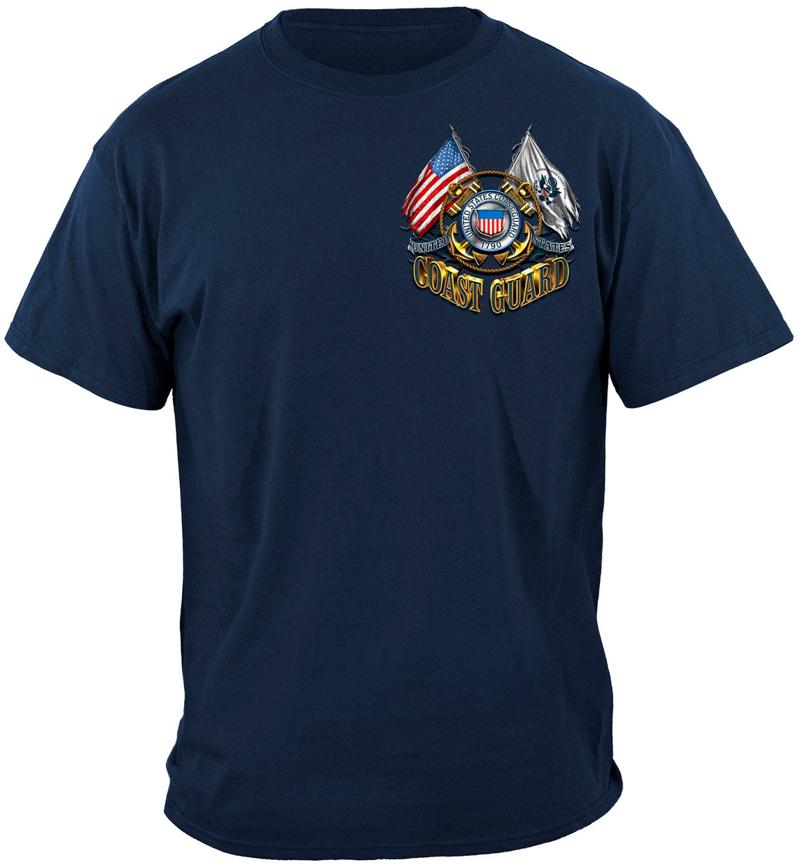Double Flag Coast Guard T-shirt MM2163 | Etsy