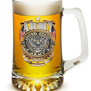 Army Gold Shield 25oz Tankard Glass Set
