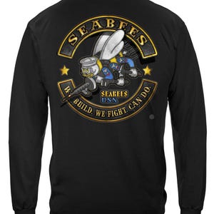 Navy Seabees Biker T-Shirt: Military Motorcycle Club Tee image 3