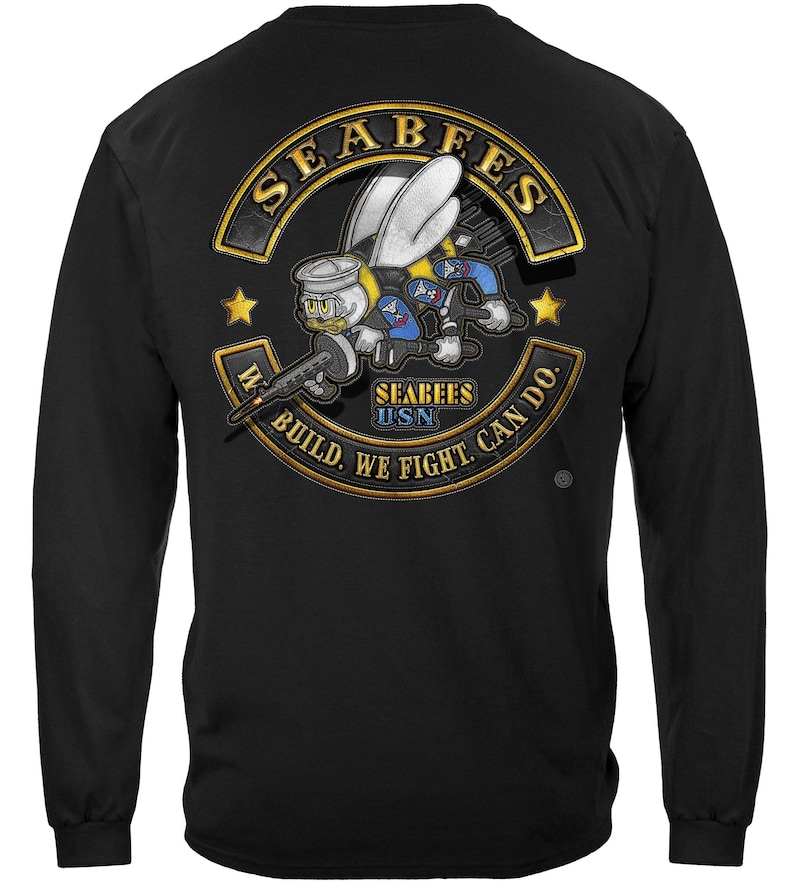 Navy Seabees Biker T-Shirt: Military Motorcycle Club Tee image 3
