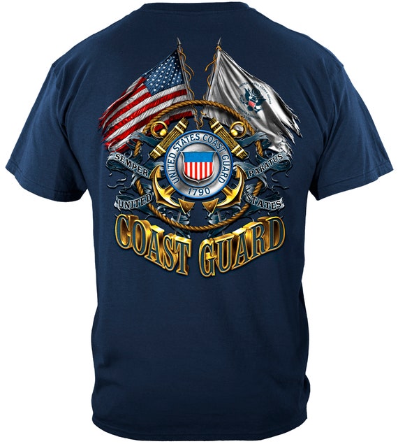 Double Flag Coast Guard T-shirt MM2163 - Etsy