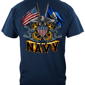 Double Flag Eagle Navy Shield T-shirt Sweatshirt Hoodie MM2152 - Etsy