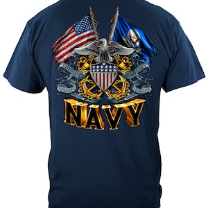 Double Flag Eagle Navy Shield T-Shirt Sweatshirt Hoodie MM2152
