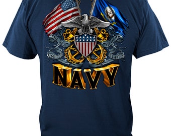 Double Flag Eagle Navy Shield T-Shirt Sweatshirt Hoodie MM2152