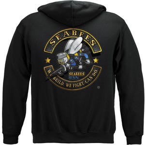 Navy Seabees Biker T-Shirt: Military Motorcycle Club Tee image 5