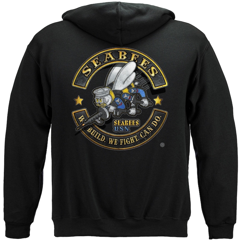 Navy Seabees Biker T-Shirt: Military Motorcycle Club Tee image 5