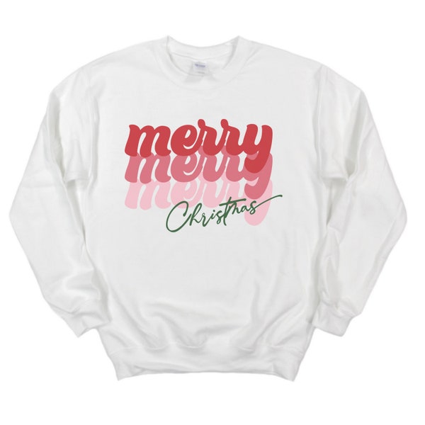 Merry Christmas Sweatshirt / Light Grey / White