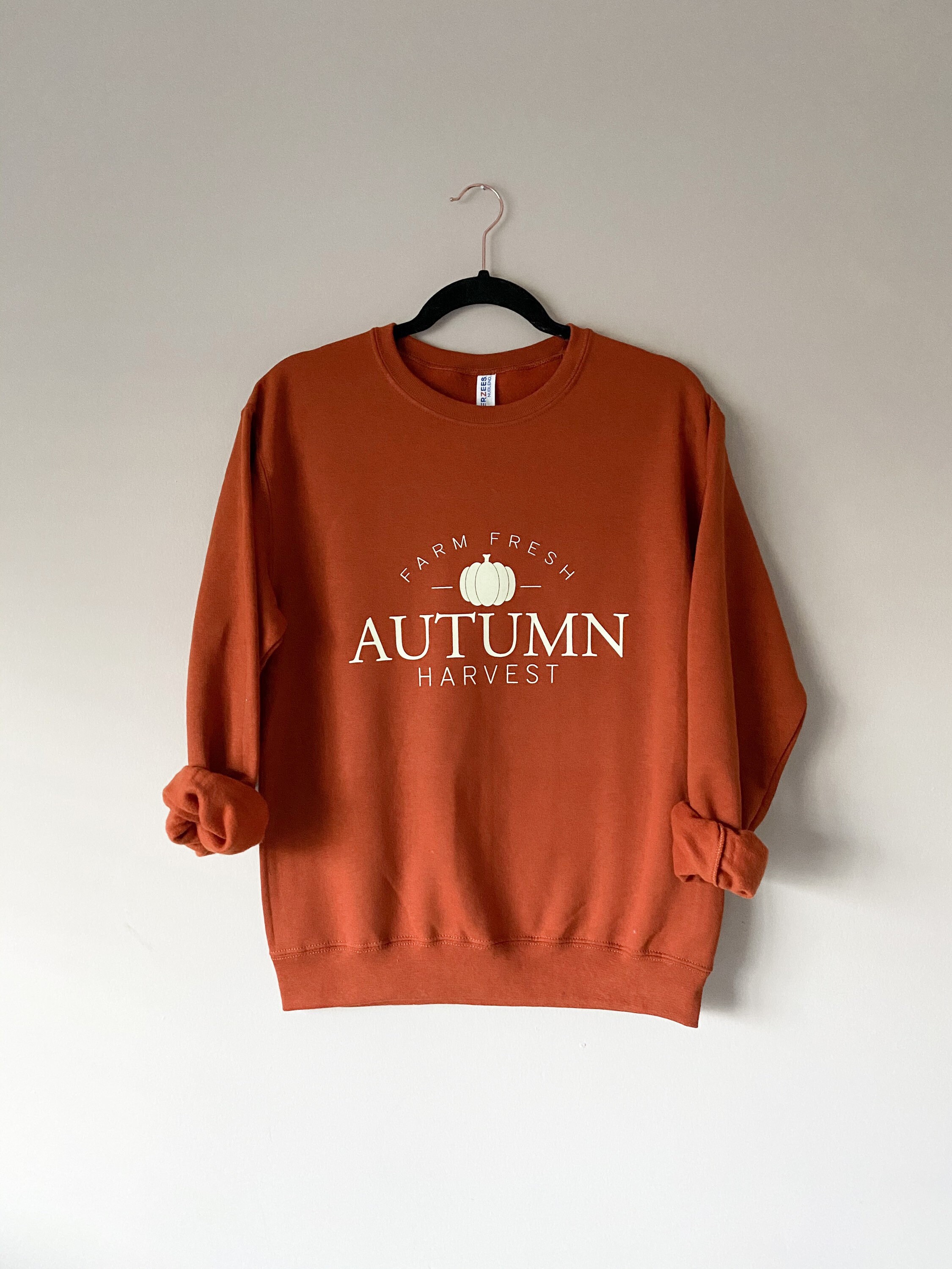 Fall Sweatshirt / Autumn Harvest / Burnt Orange - Etsy Canada
