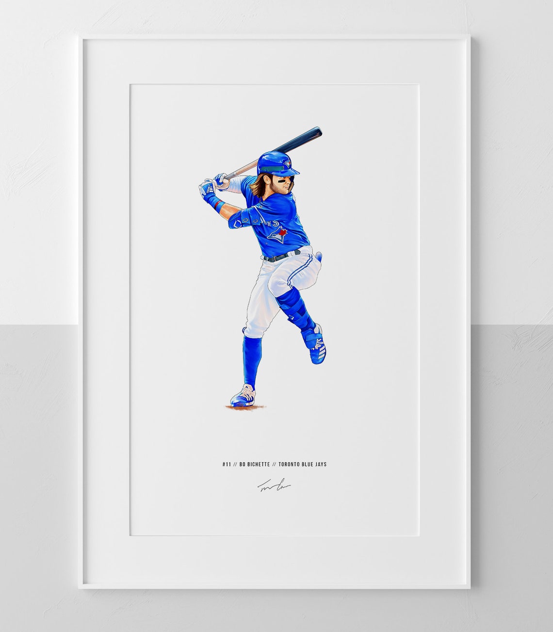 Bo Bichette Toronto Blue Jays Baseball Illustrated Print Etsy