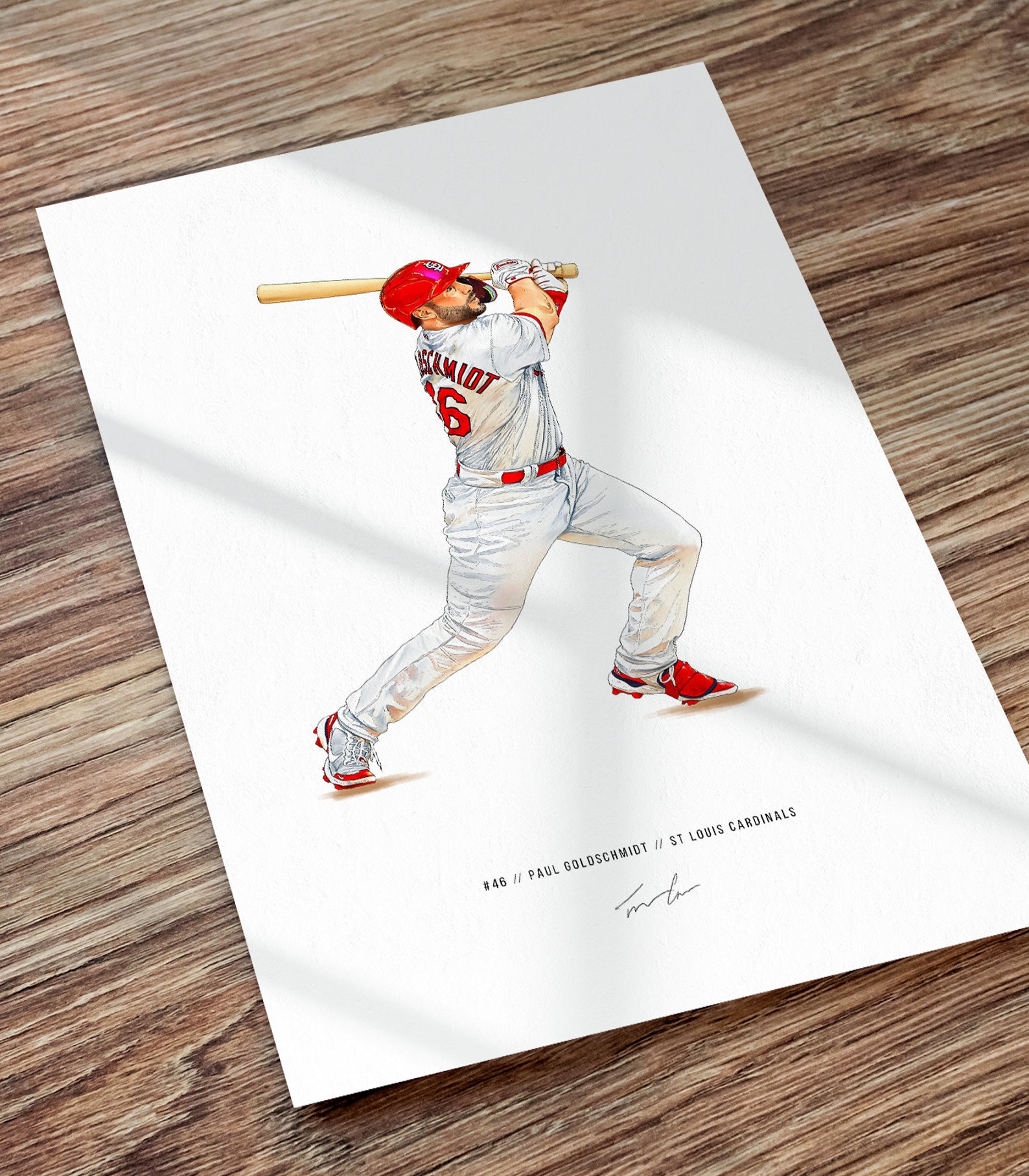 Paul Goldschmidt Poster St Louis Cardinals Baseball Etsy