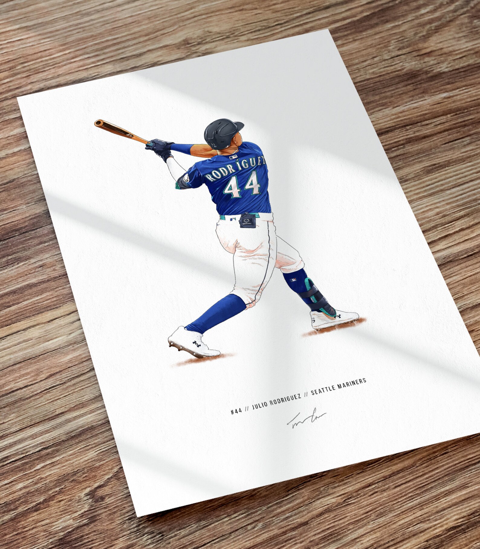 Julio Rodriguez Seattle Mariners Home Run Baseball Illustrated Etsy