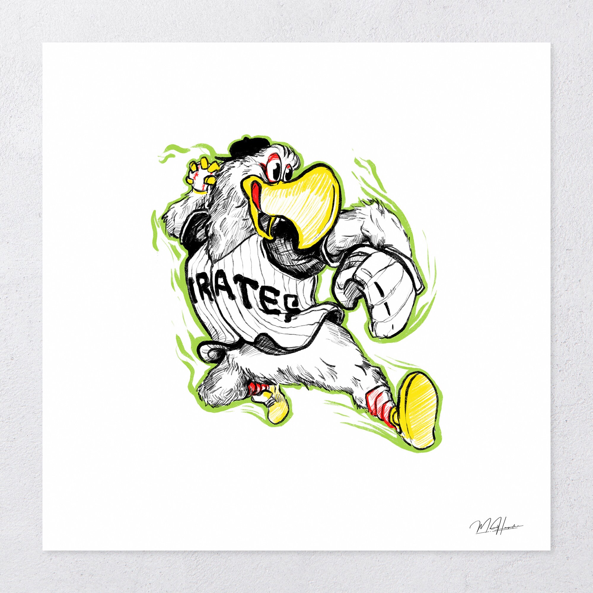 Pirates Parrot Pittsburgh Pirates Mascot Baseball Illustrated Etsy