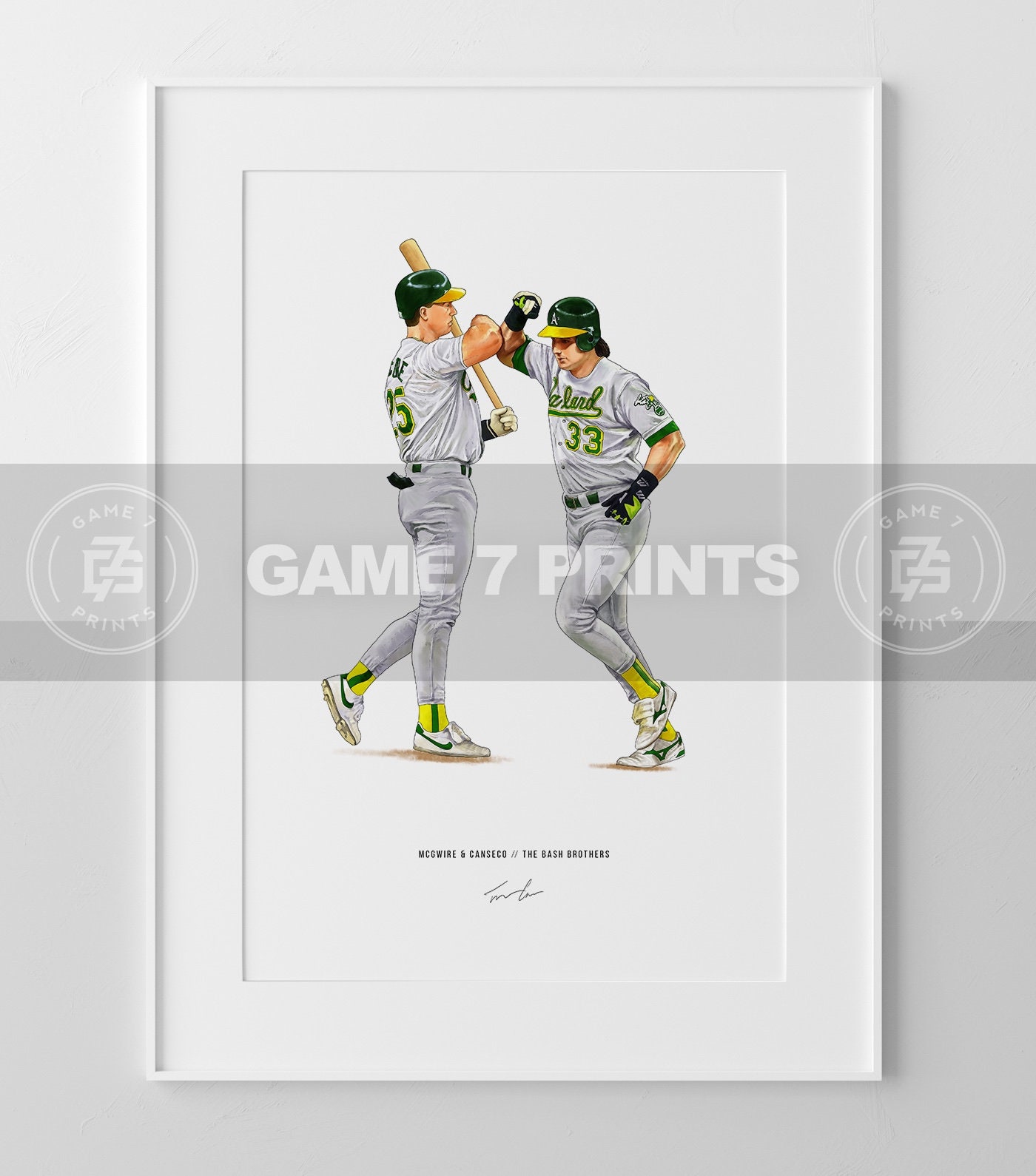 Jose Canseco Mark Mcgwire Bash Brothers Oakland A S Etsy 日本